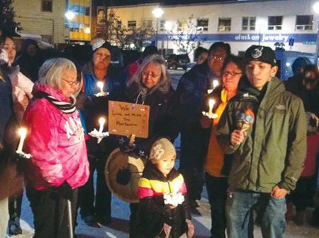 Anchorage candlelight vigil for Mackenzie Howard Photo by Elizabeth Medicine Crow