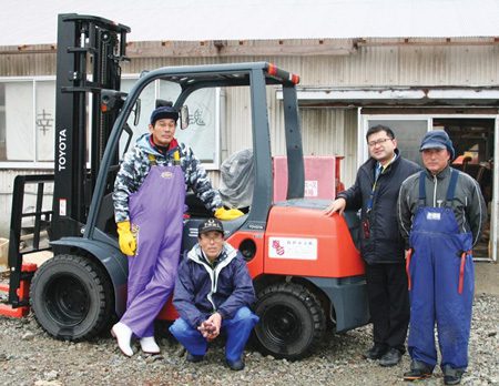 The Salvation Army donated forklifts and other essential equipment to devastated villages. Photo courtesy of National Headquarters