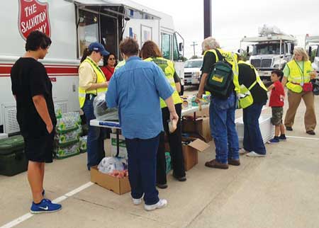 Serving lunch in Cleburne, Texas                              Photo courtesy of The Salvation Army Texas