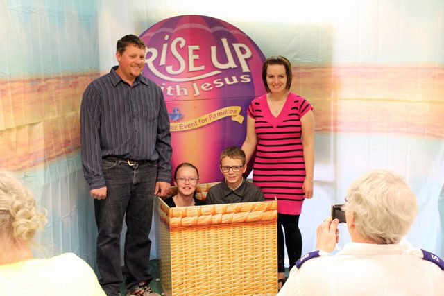 Families had their picture taken to remind them of the Easter event.