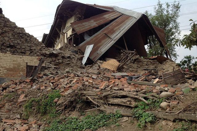 Damaged buildings near The Salvation Army officers' quarters in Kathmandu | Photo by Colonel Carol Telfer