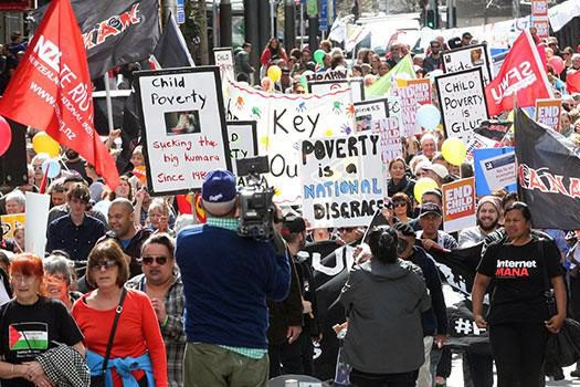 Demonstration against child poverty in Auckland, New Zealand.