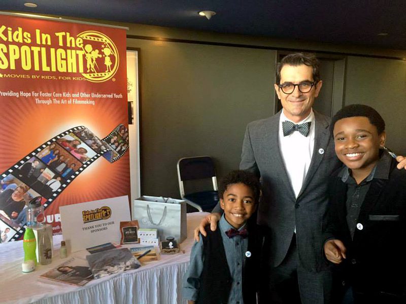 Actor Ty Burrell of "Modern Family" with Kids In The Spotlight participants.