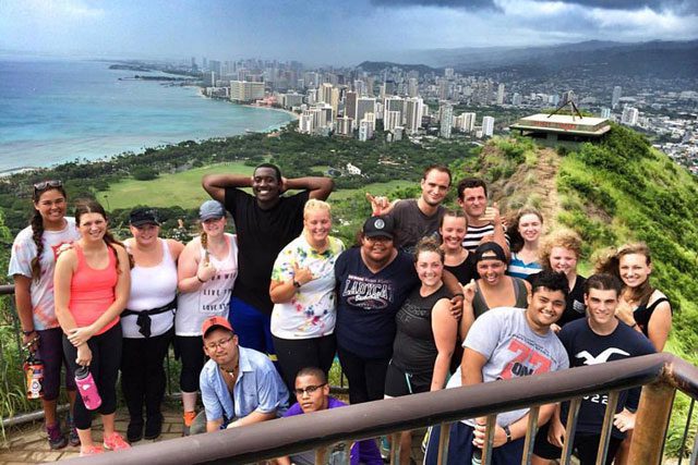 Members of Revolution Hawaii at the top of Oahu’s Diamond Head.