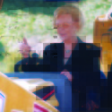 Joan Kroc giving thumbs up