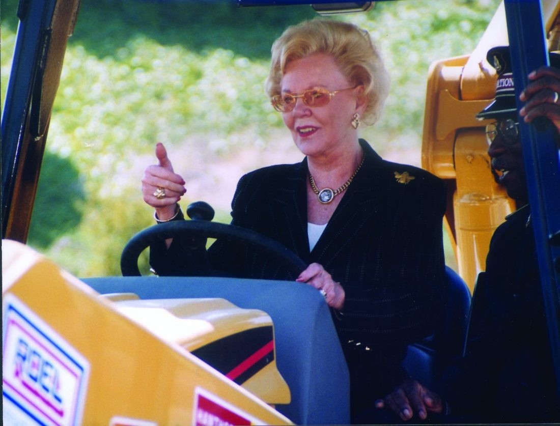 Joan Kroc giving thumbs up