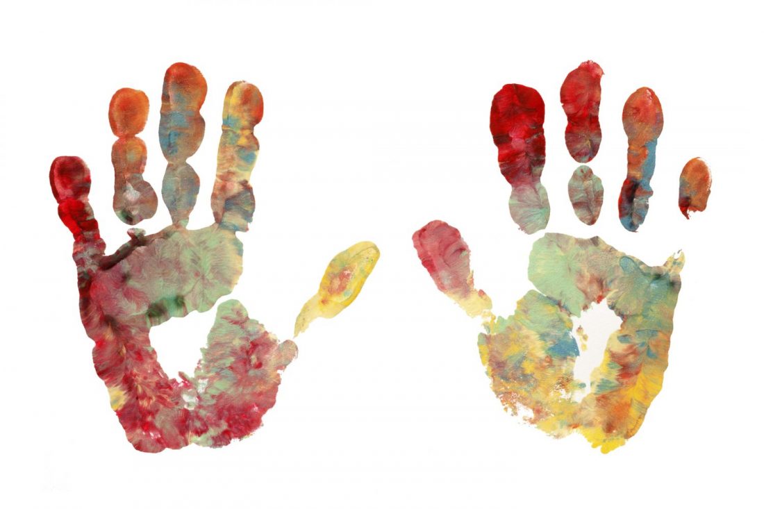 Painted handprints