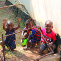 Children smiling outside