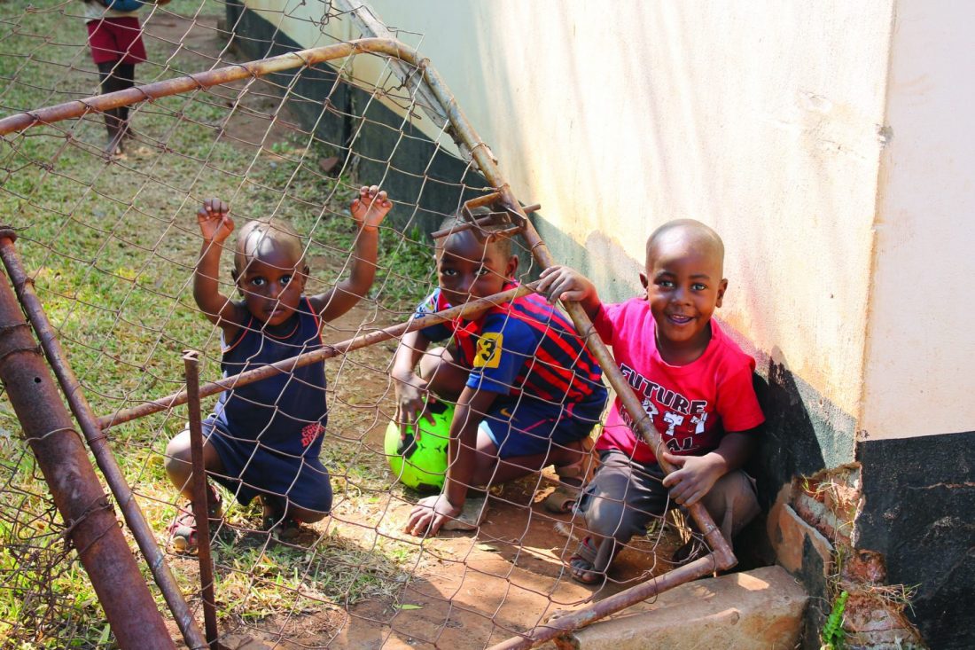 Children smiling outside