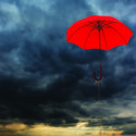 umbrella near clouds