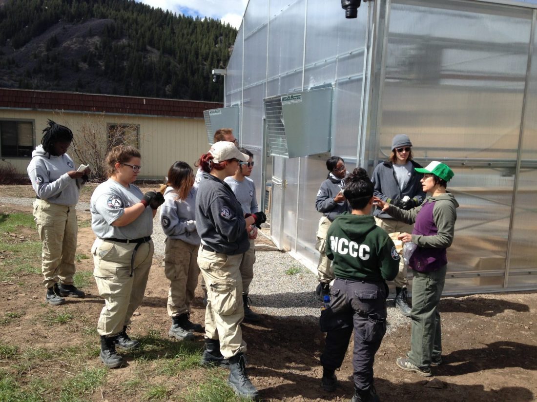 AmeriCorps members outside