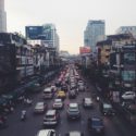 Cars driving in city