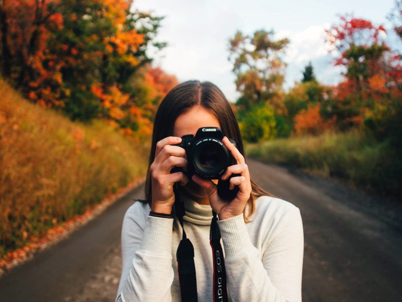 Woman holding camera