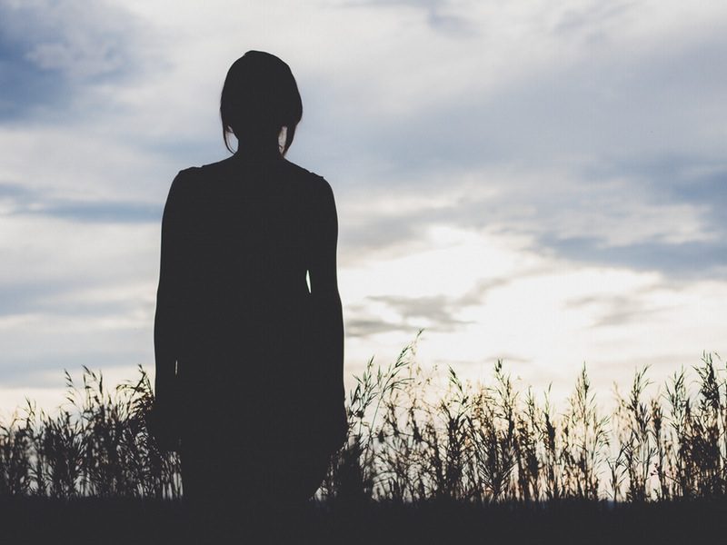 silhouette of person outside