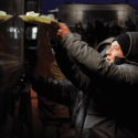 Man being given food