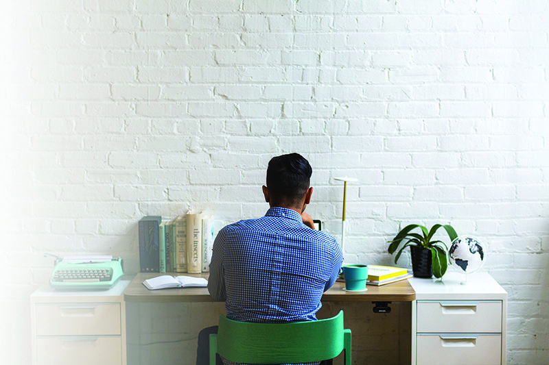 Man sitting at desk