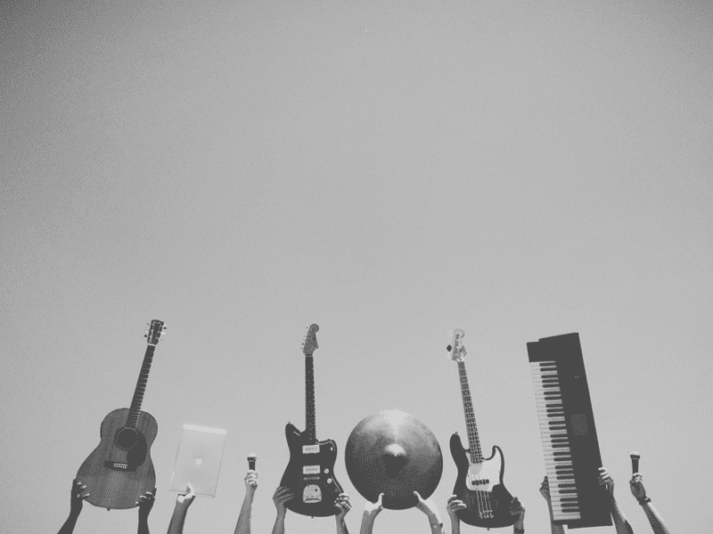 Instruments in black and white