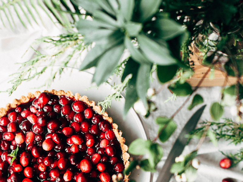 Pie on table