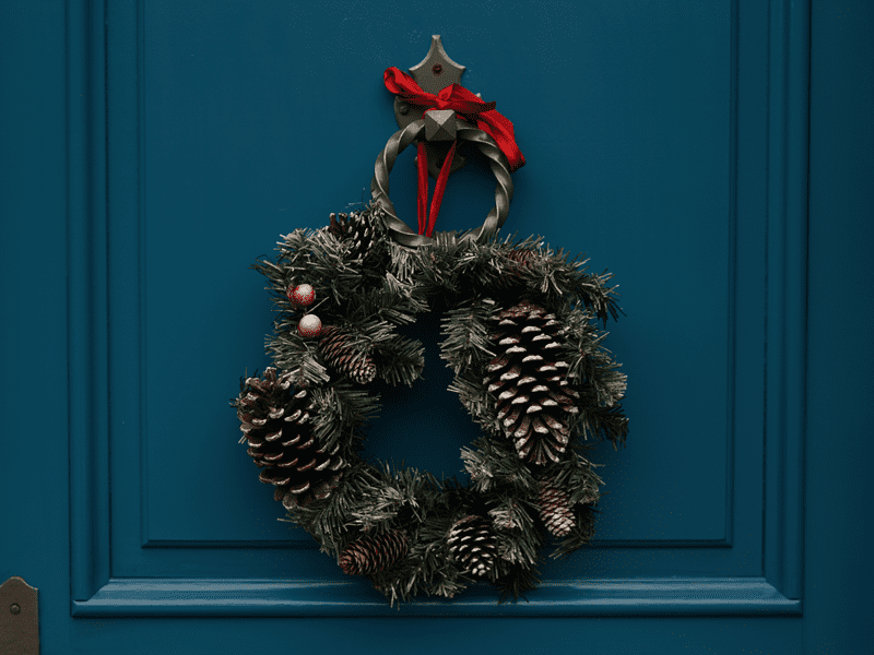 Wreath on door