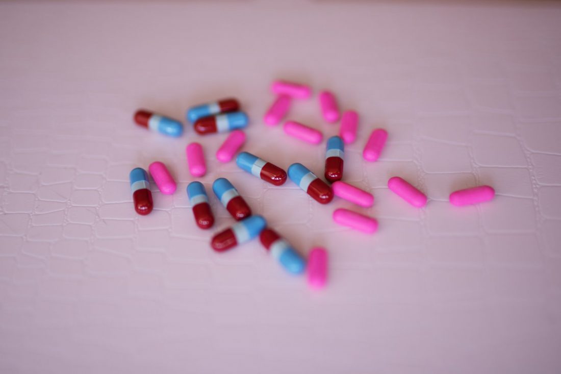 different colored pills