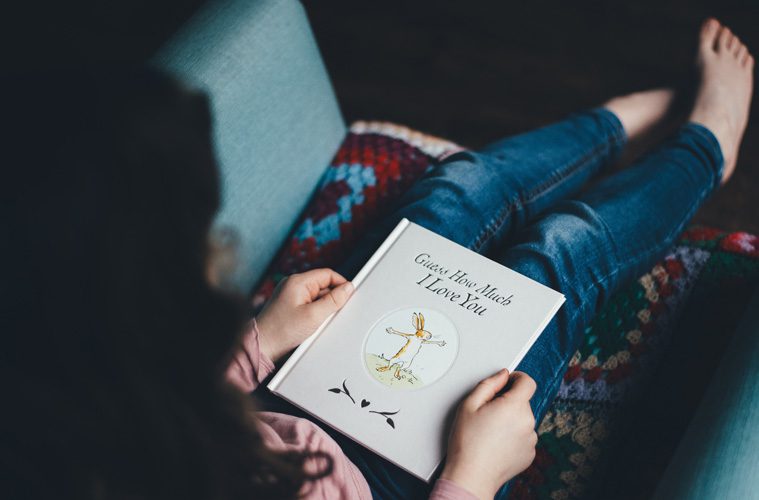 woman reading book