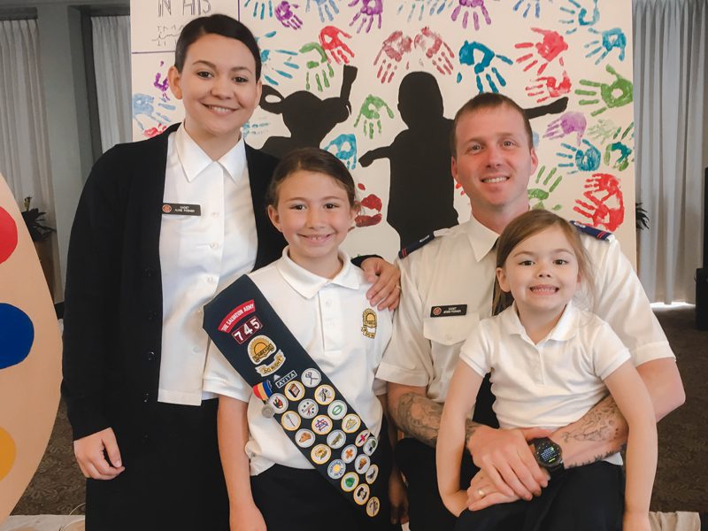 Lt. Jesse Posner with wife and kids