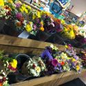 Flower Bouquets Displayed on Shelf in Store