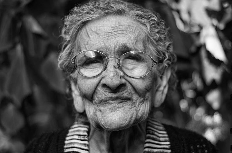 Closeup of Elderly Woman Smiling