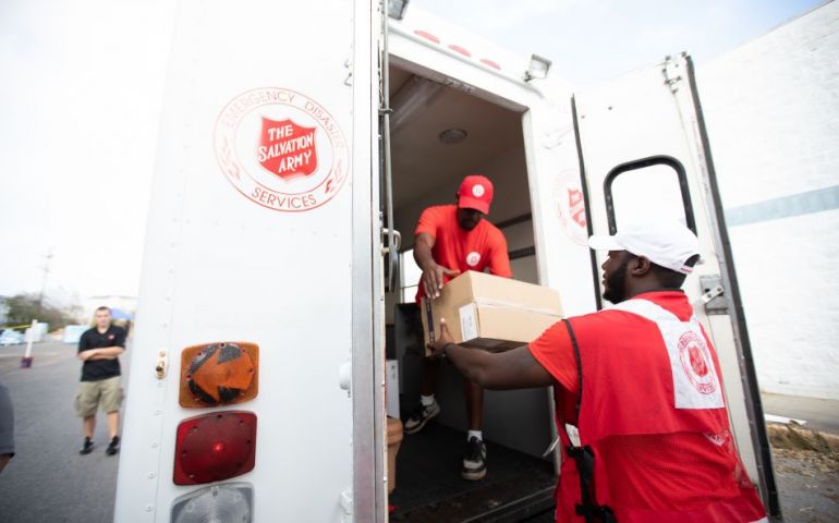 Emergency Disaster Services distribute supplies from EDS van