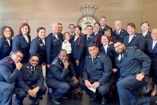 Future Officers in uniform pose and smile during FOF 2019