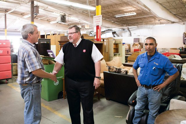 Workers inside Salvation Army Adult Rehabilitation Center