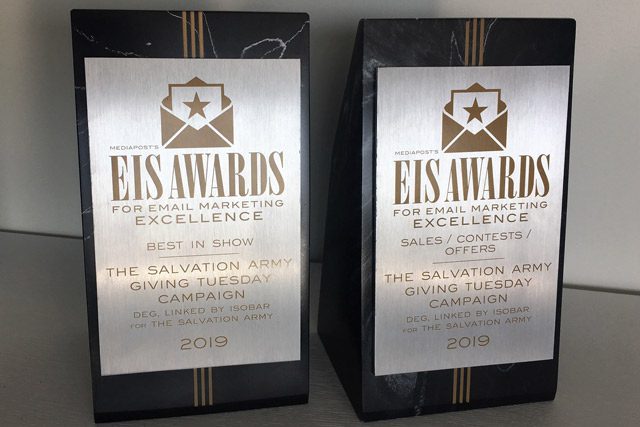 Two EIS Awards that were won by The Salvation Army THQ Digital Team