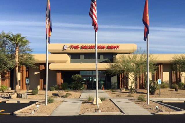 Outside of Salvation Army Center in Arizona