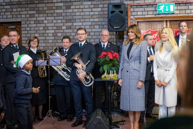 Melania Trump with Salvation Army Band