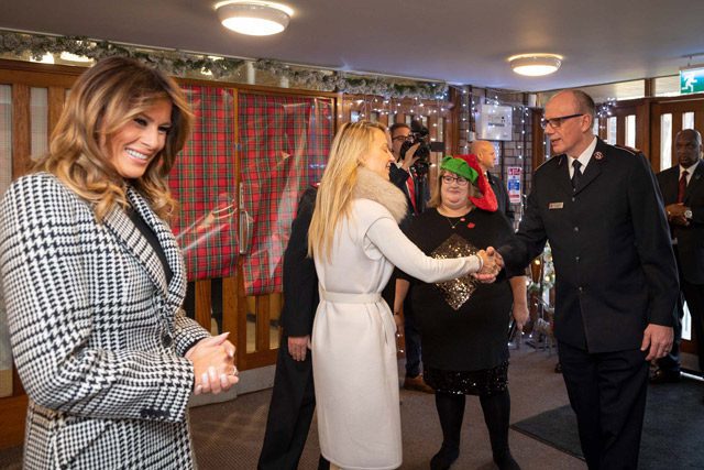 Melania Trump and Suzanne Johnson meeting Salvation Army Officers