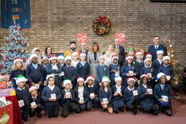 Melania Trump With Group of Children in England