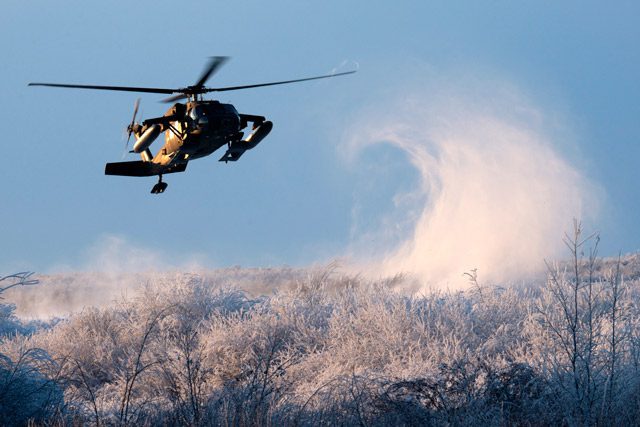 BlackHawk Helicopter Carries Members of the National Guard