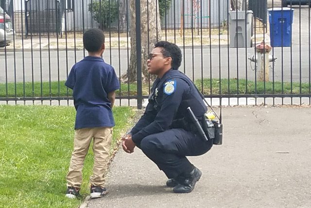 Sacremento Police Department Officer Talking With Youth