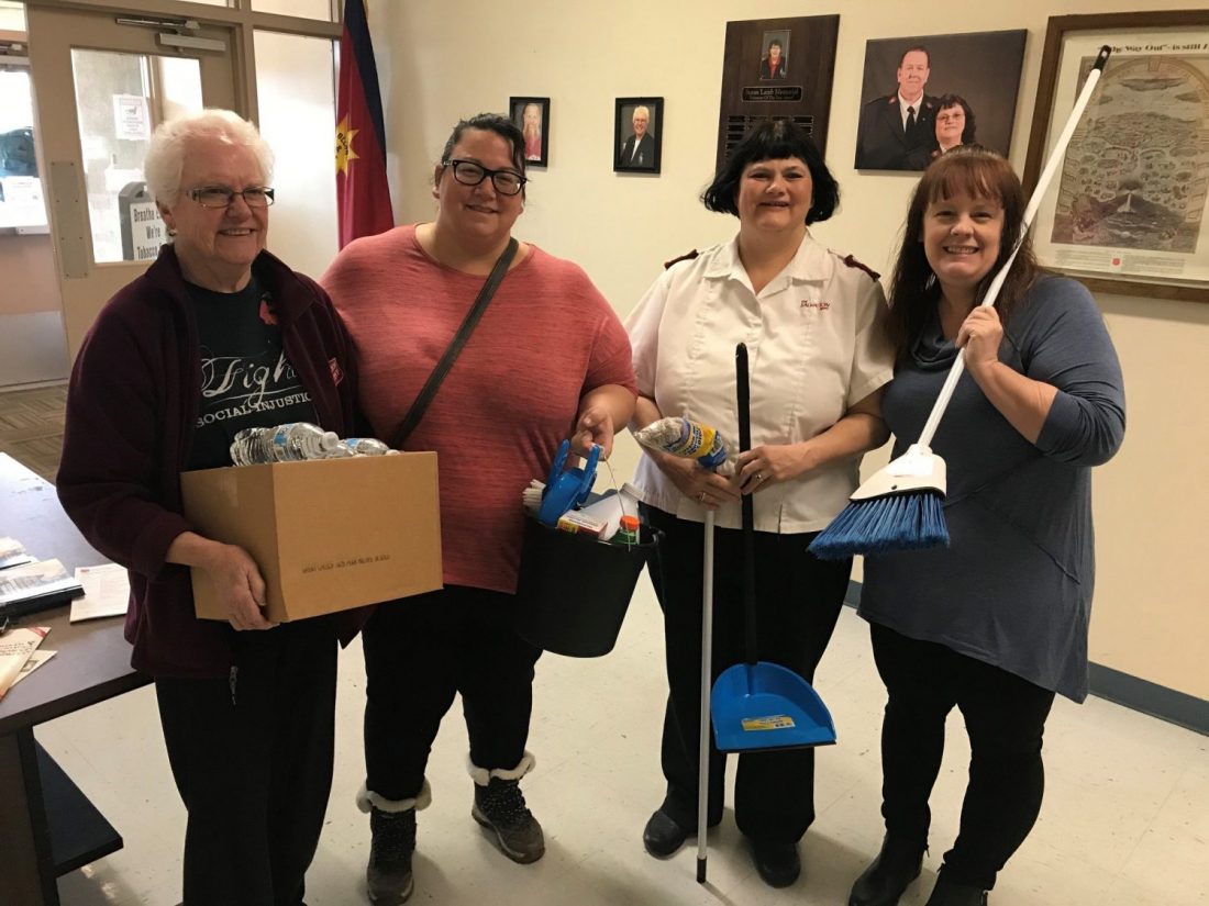 Women helping with flood relief