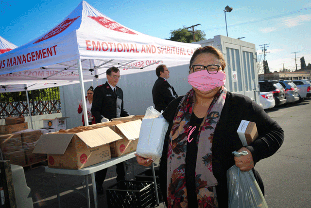 woman wearing hospital mask