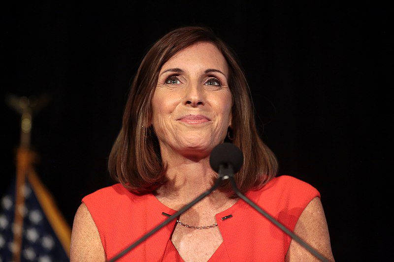 Senator Martha McSally standing at podium