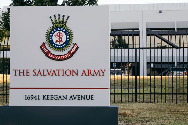 The Salvation Army new building sign