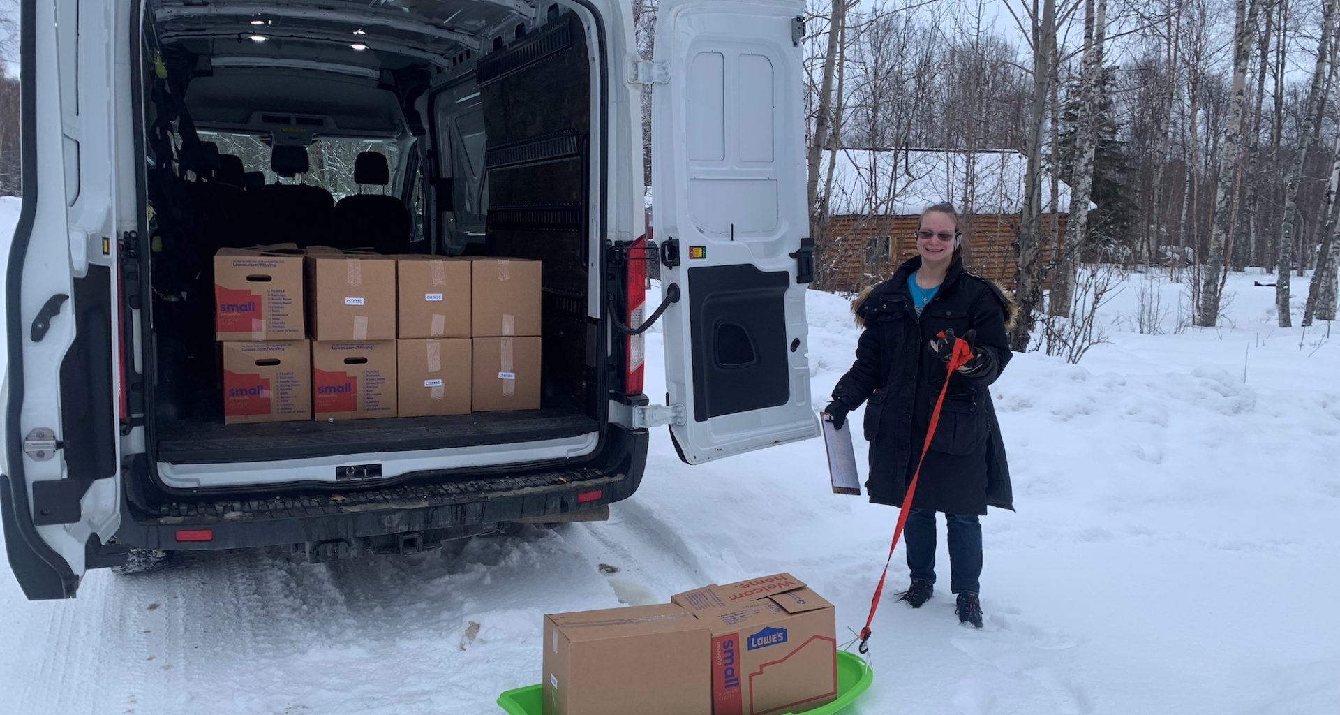 Food box delivery drivers brave the elements in Central Alaska