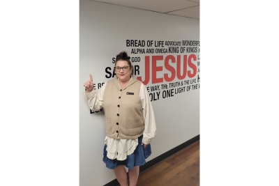 Volunteer Jerri-Janene Nicholson at The Salvation Aurora Corps.
