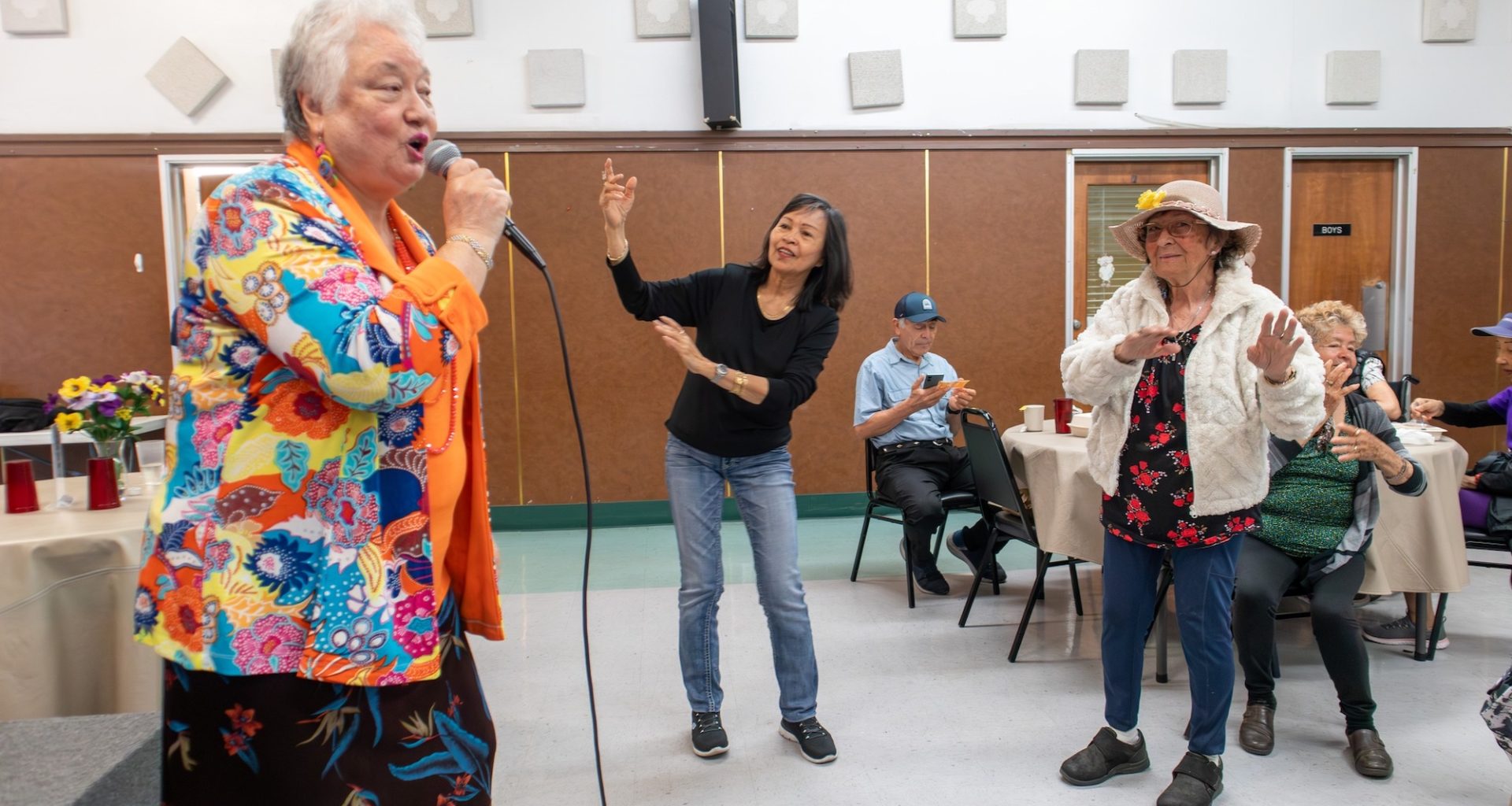 Karaoke plus a hot meal equal a recipe for joy for Club 60 seniors