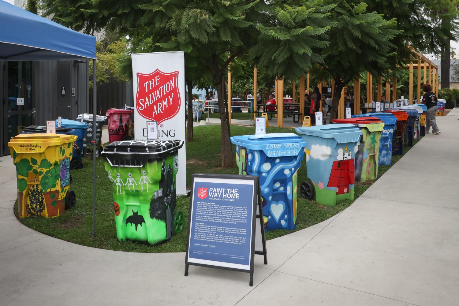 Artists transform Salvation Army storage bins for shelter fundraiser