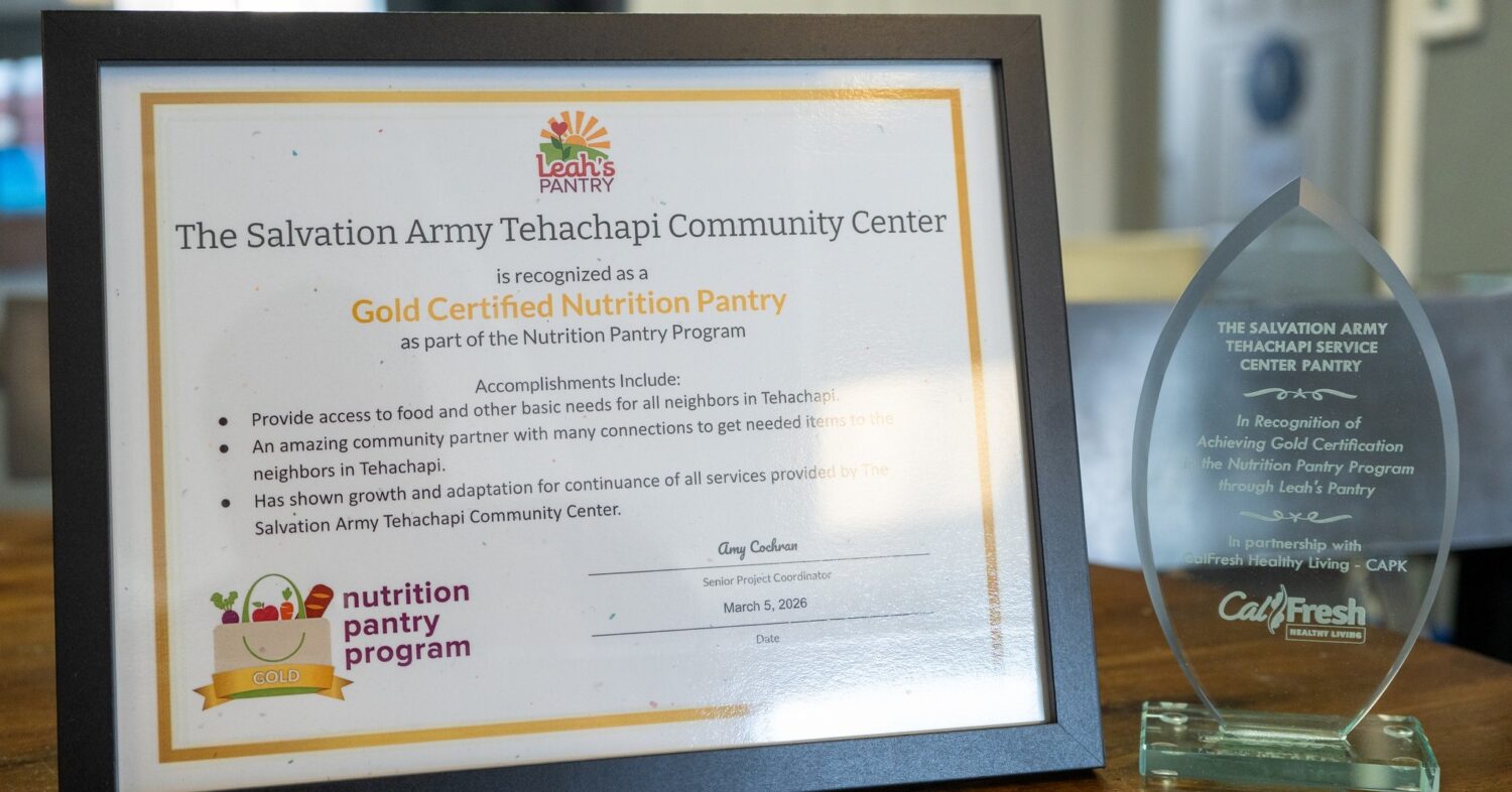 Tehachapi food pantry expands access and choice, earns Gold Certification